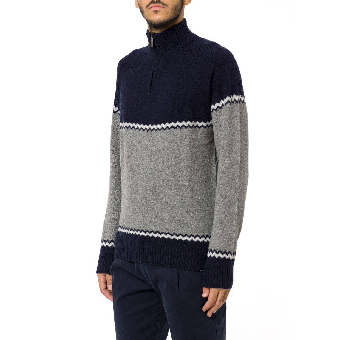 Maglione mezza zip con motivo jacquard Colmar