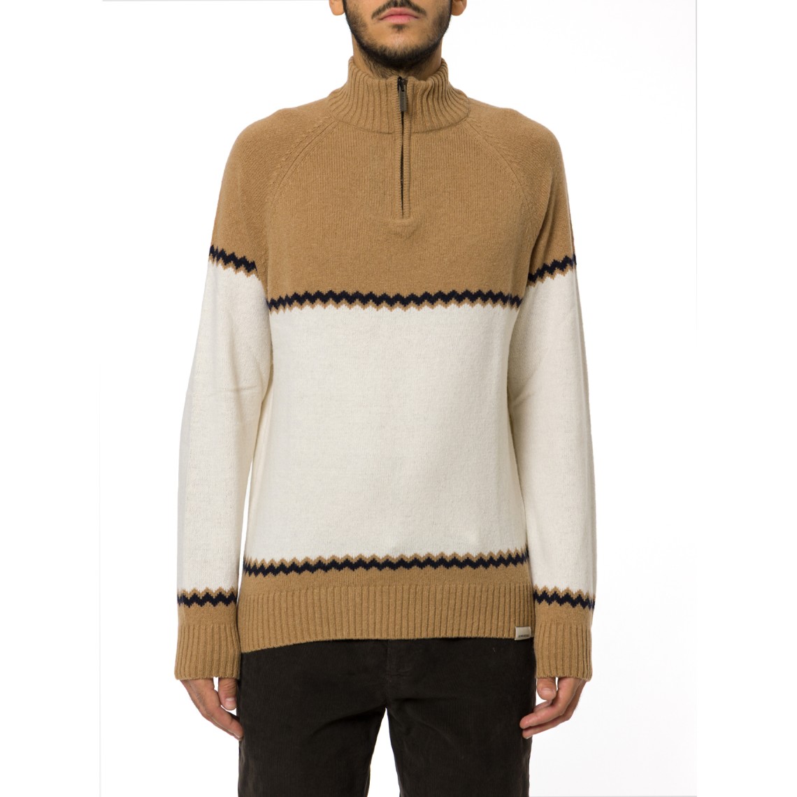 Maglione mezza zip con motivo jacquard Colmar