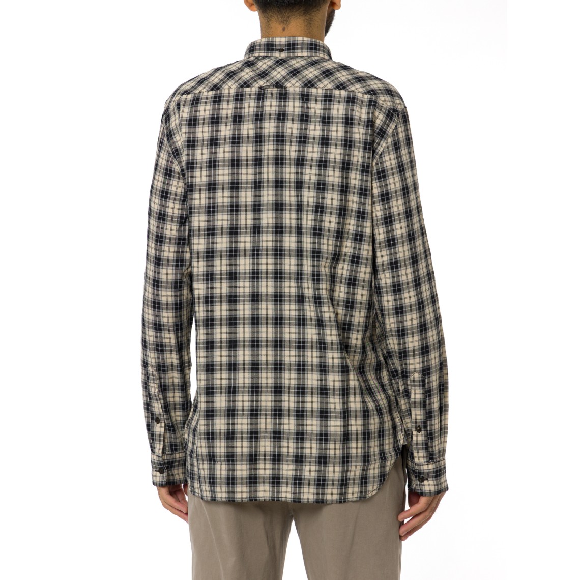 Camicia button-down a quadri in flanella di puro cotone Woolrich