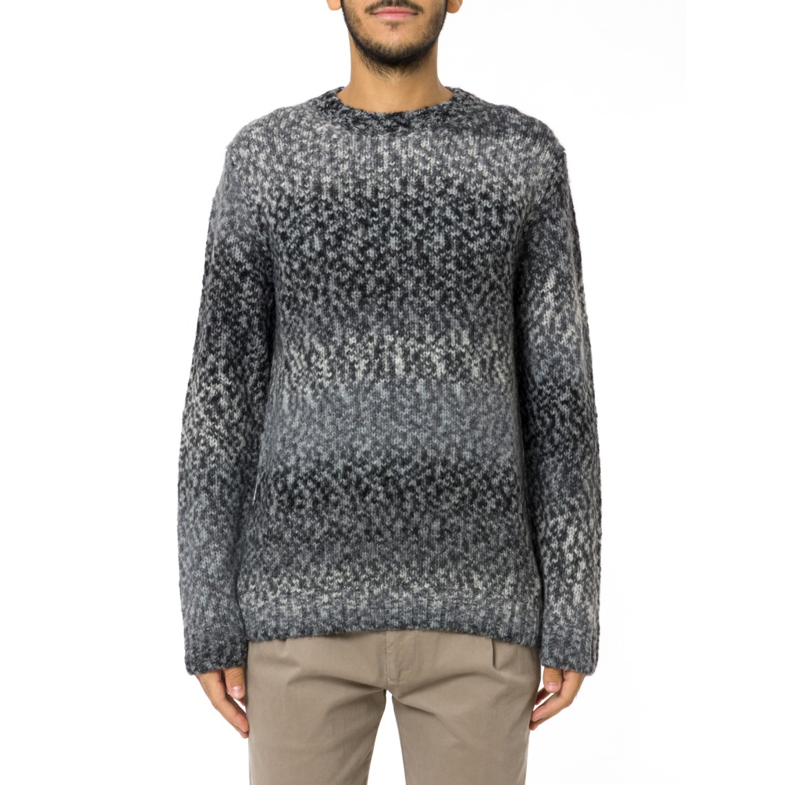 Maglia girocollo Dondup in misto lana con motivo astratto