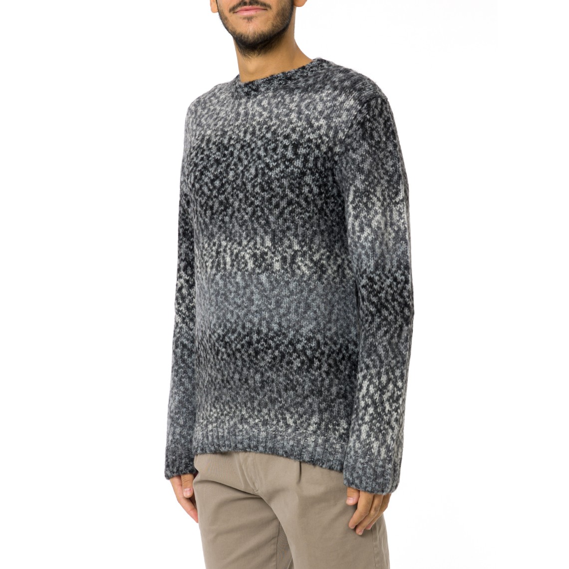 Maglia girocollo Dondup in misto lana con motivo astratto