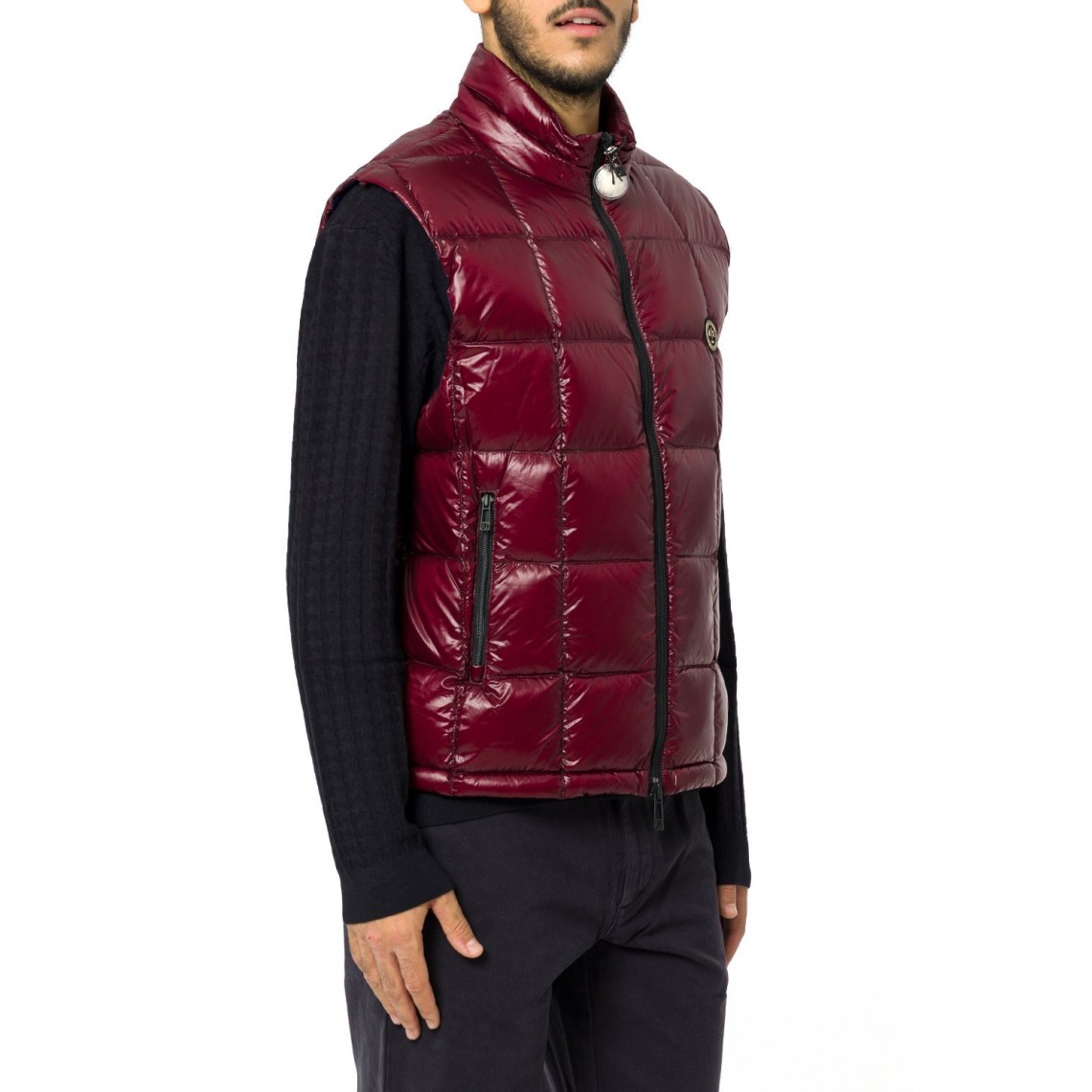 Piumino lucido trapuntato smanicato Armani Exchange