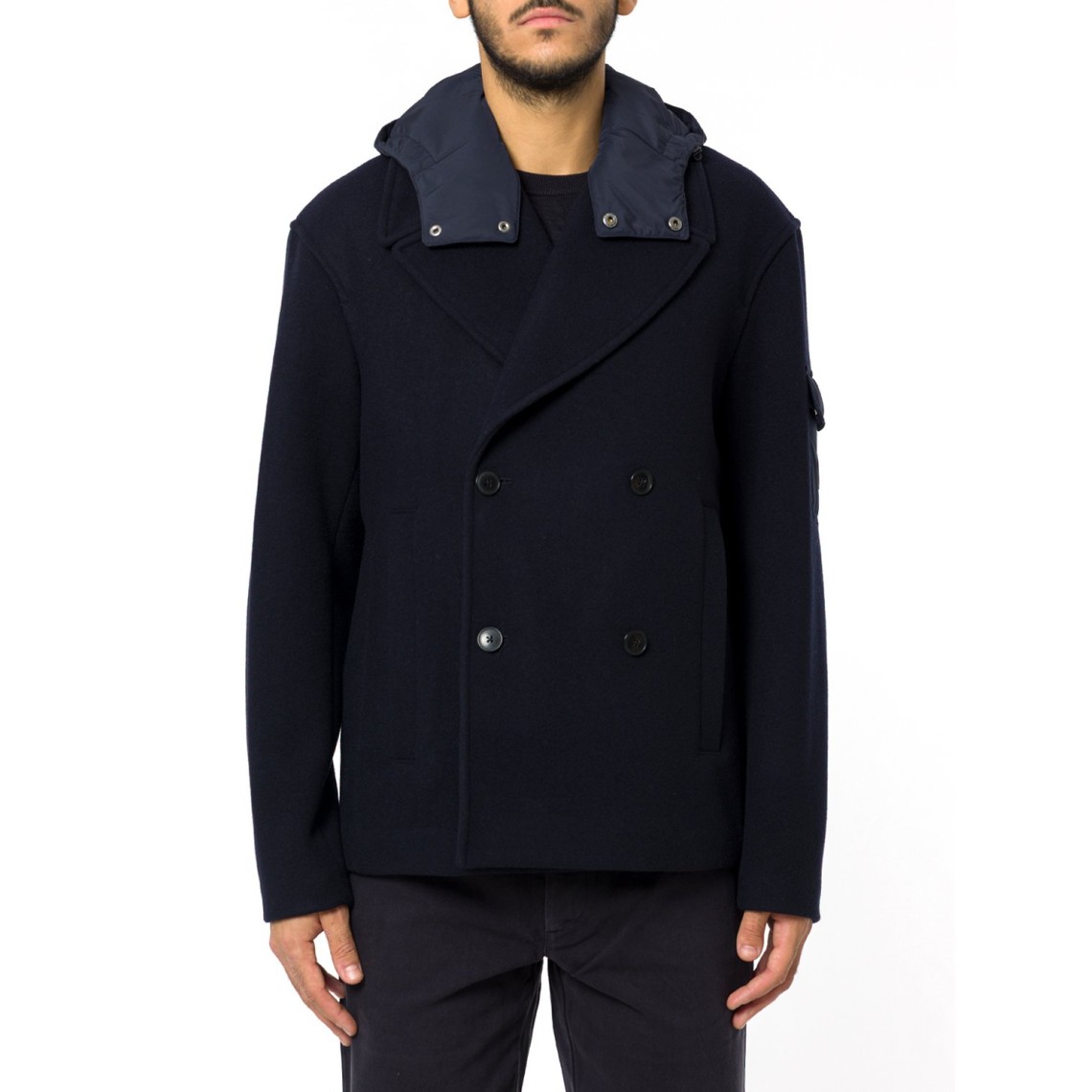 Giubbino in misto lana Armani Exchange con cappuccio