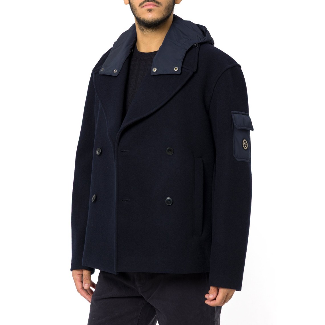 Giubbino in misto lana Armani Exchange con cappuccio