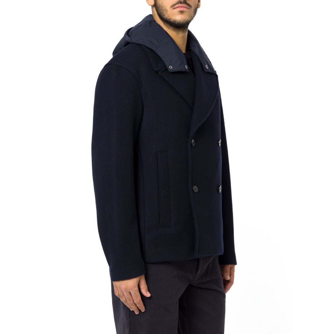 Giubbino in misto lana Armani Exchange con cappuccio