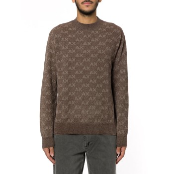 Pullover girocollo con logo all over Armani Exchange
