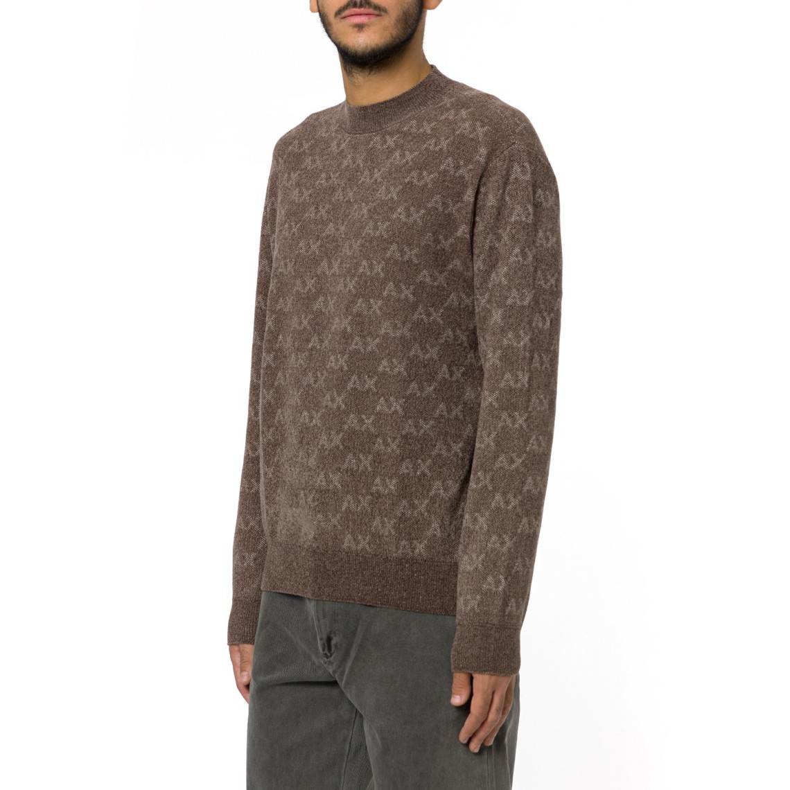 Pullover girocollo con logo all over Armani Exchange