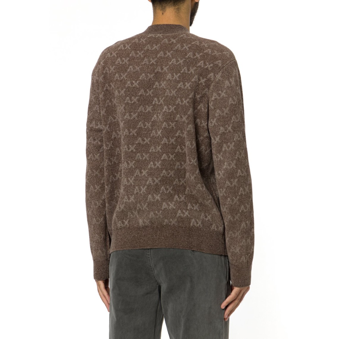 Pullover girocollo con logo all over Armani Exchange