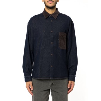 Camicia in denim con collo in velluto Armani Exchange