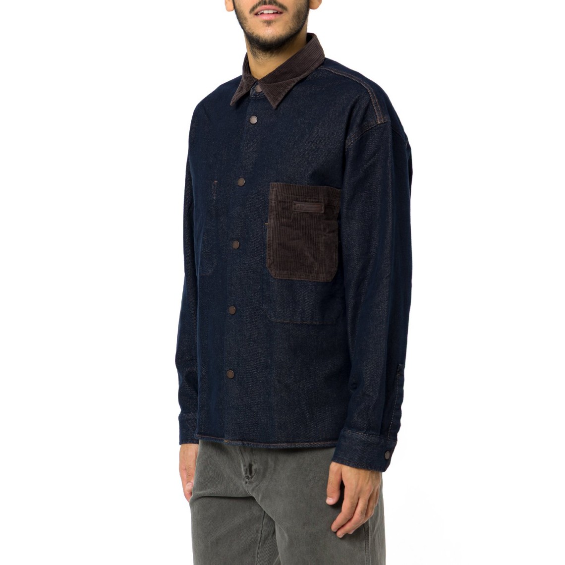 Camicia in denim con collo in velluto Armani Exchange