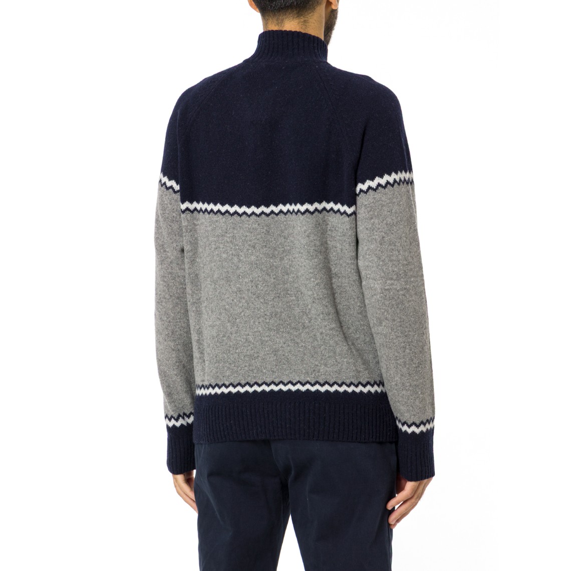 Maglione mezza zip con motivo jacquard Colmar