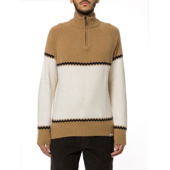 Maglione mezza zip con motivo jacquard Colmar