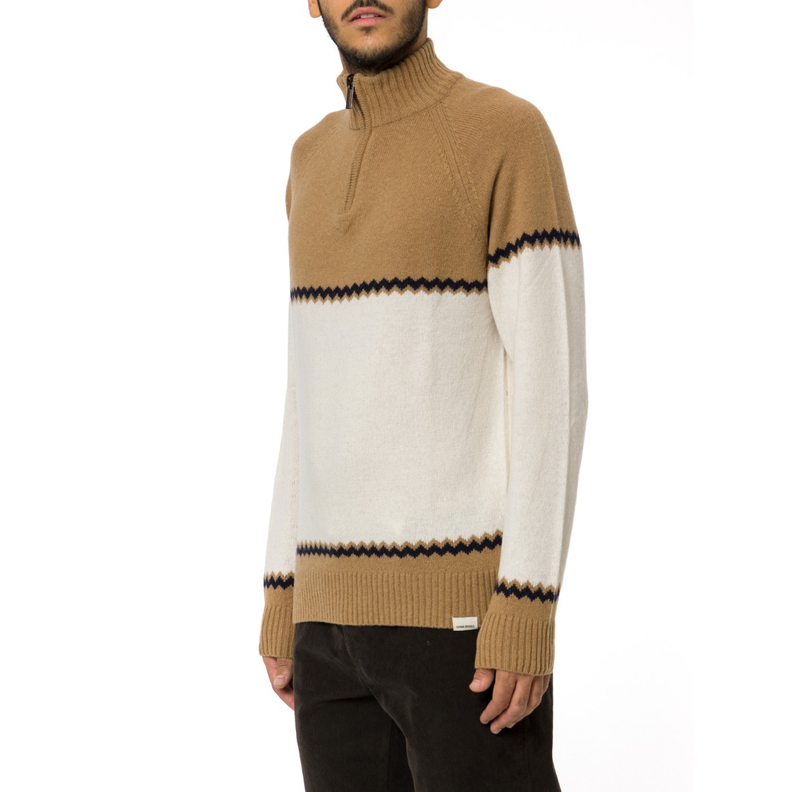 Maglione mezza zip con motivo jacquard Colmar
