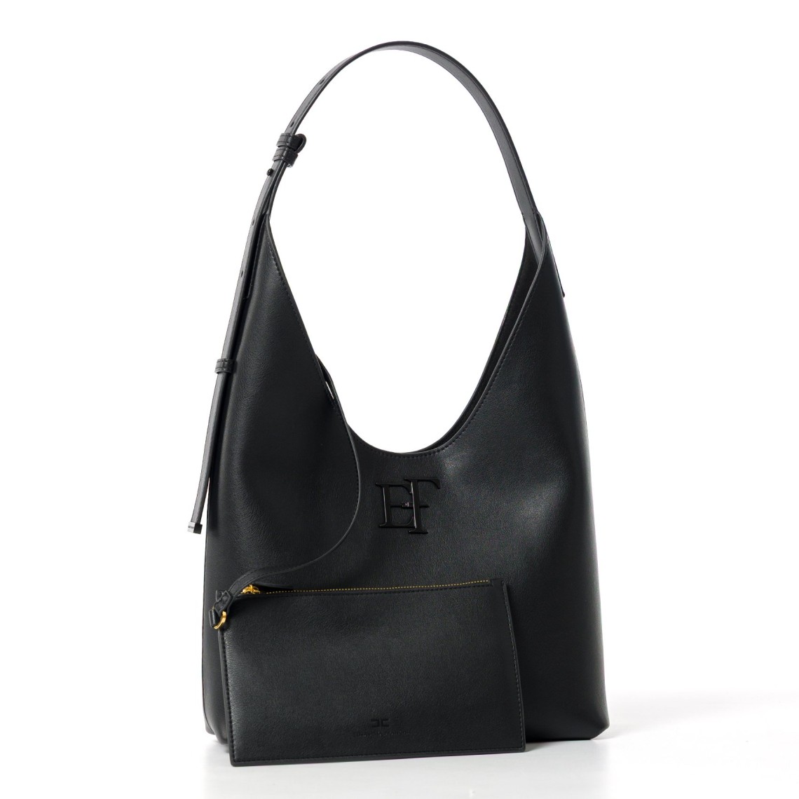 Borsa Hobo media con logo Elisabetta Franchi