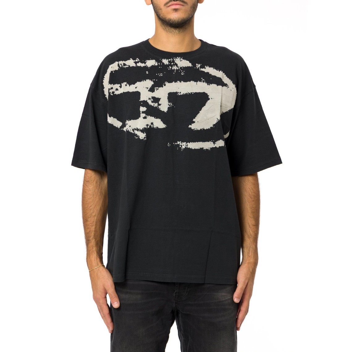 T-shirt con stampa distressed Diesel
