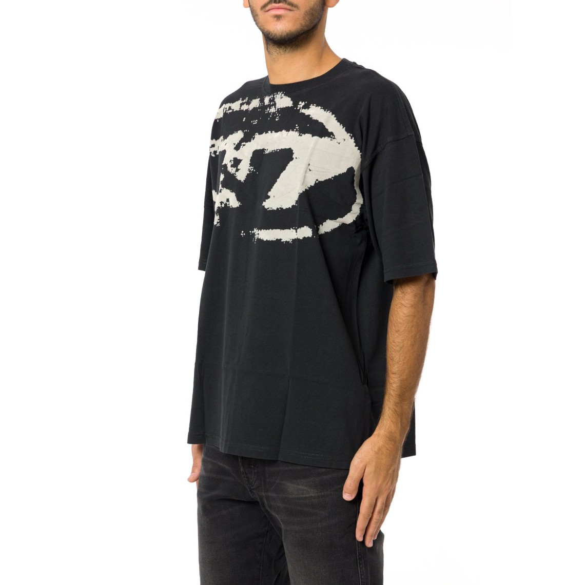 T-shirt con stampa distressed Diesel