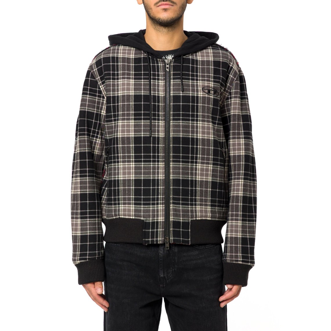 Bomber in flanella a quadri con interno Teddy Diesel
