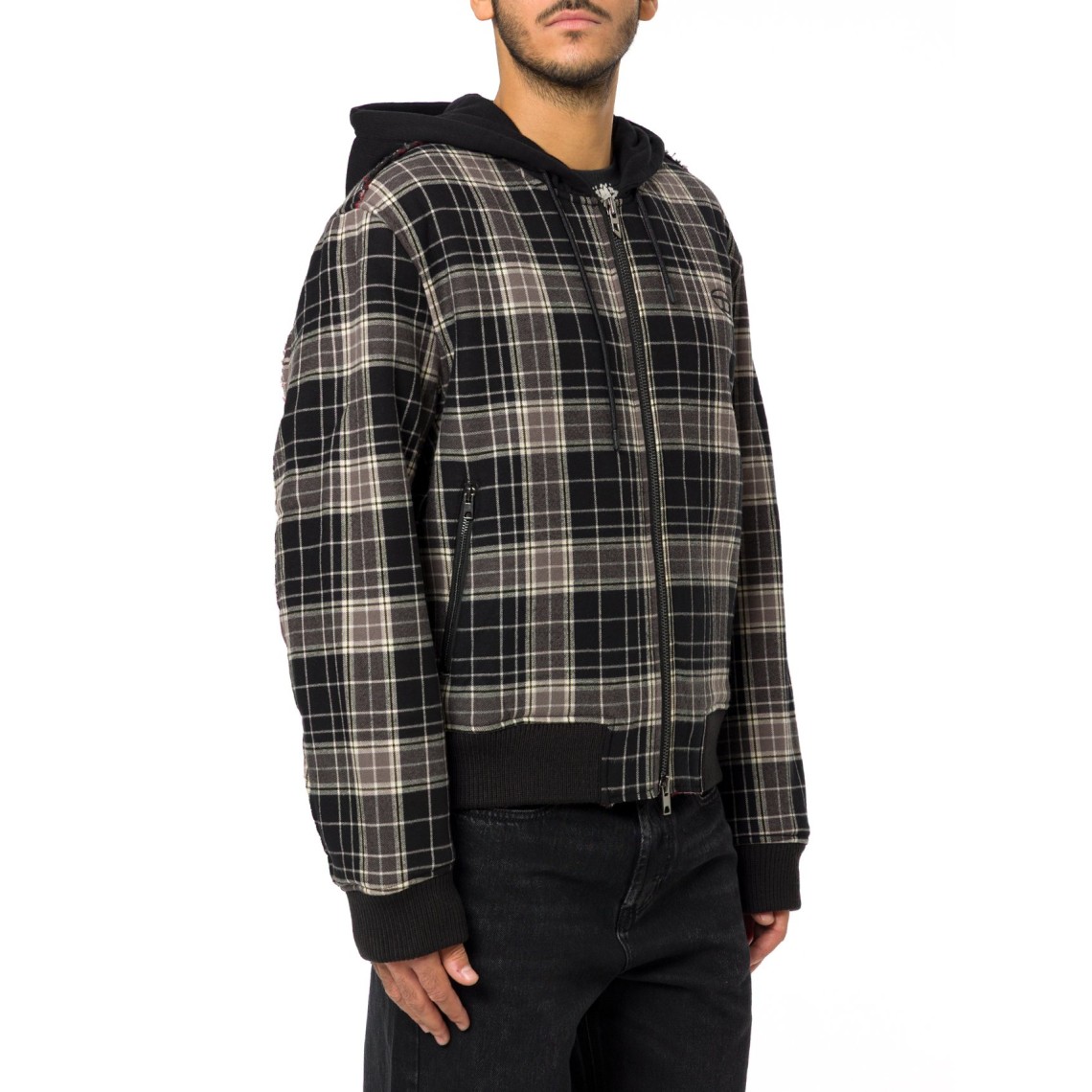 Bomber in flanella a quadri con interno Teddy Diesel