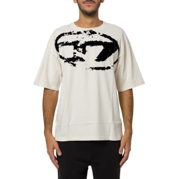 T-shirt con stampa distressed Diesel