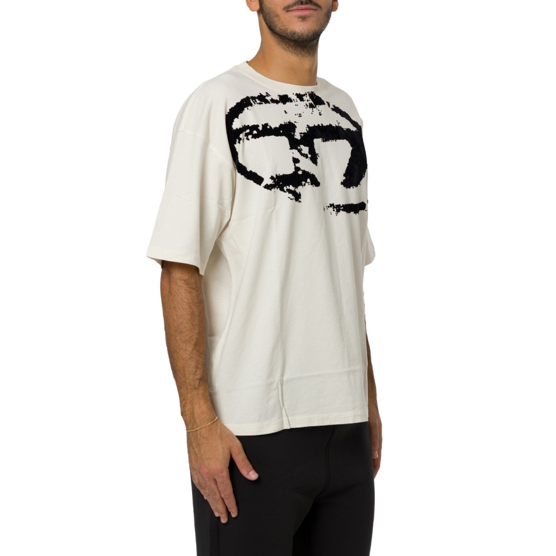 T-shirt con stampa distressed Diesel