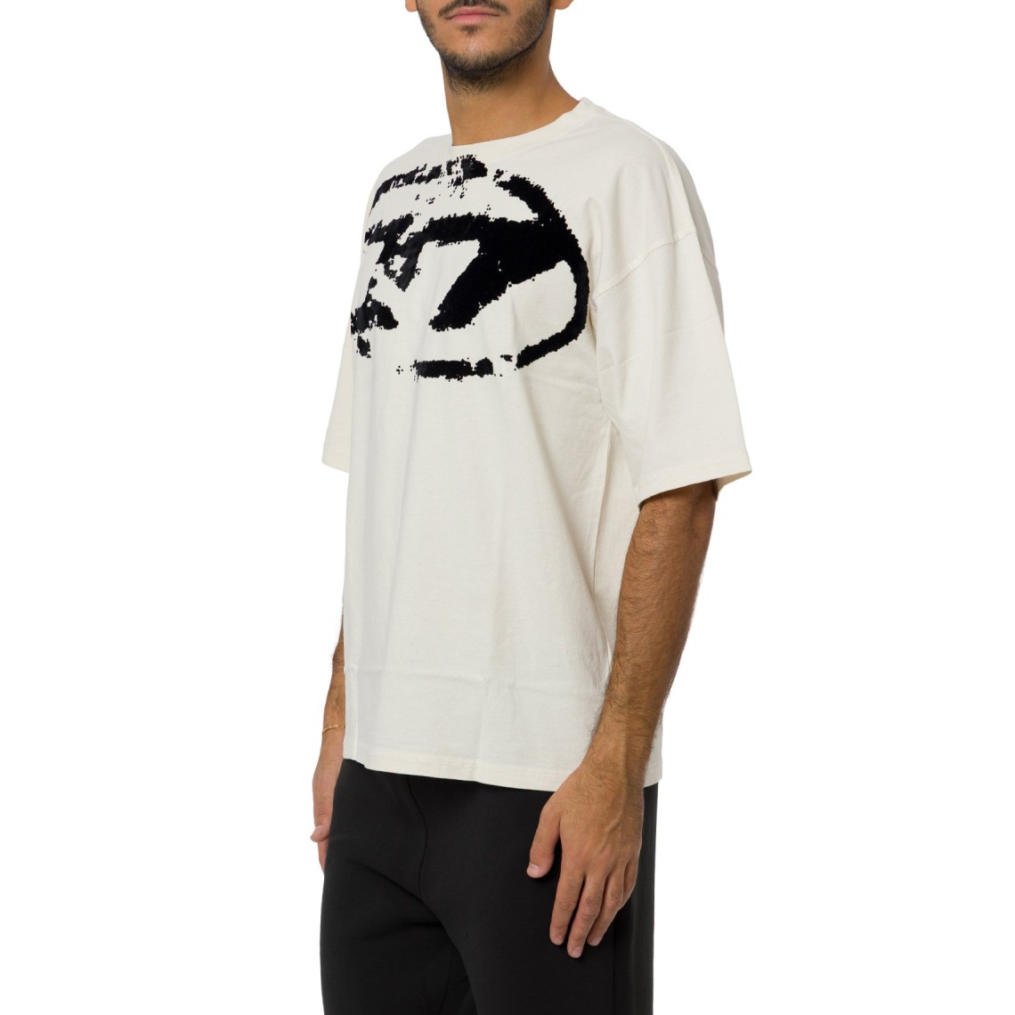 T-shirt con stampa distressed Diesel