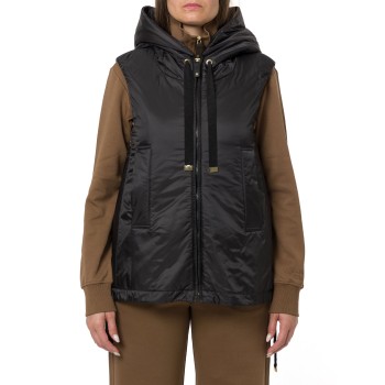 Gilet imbottito con cappuccio in tela antigoccia Greengo...