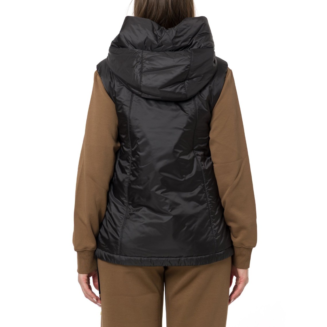 Gilet imbottito con cappuccio in tela antigoccia Greengo Max Mara The Cube