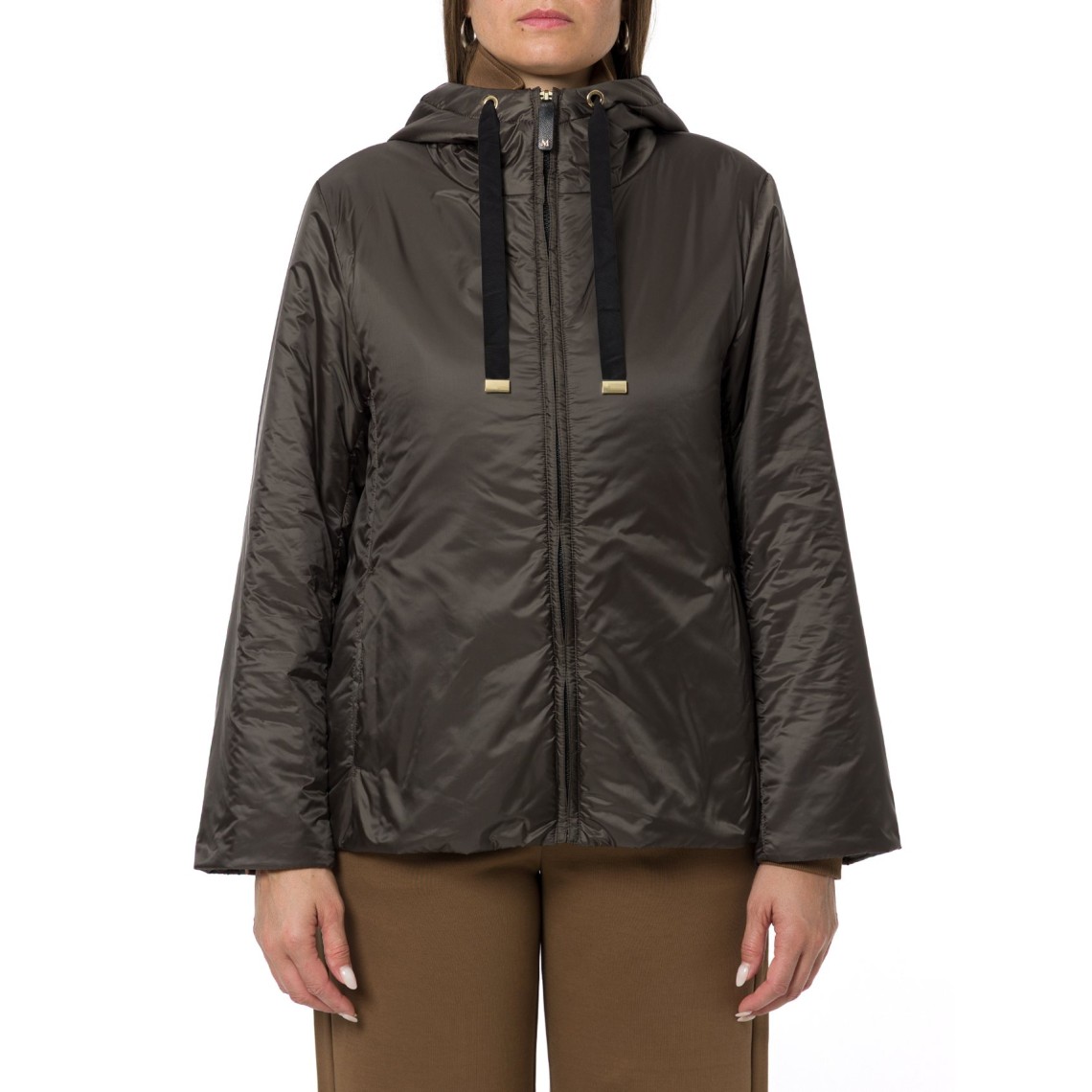 Giacca imbottita con cappuccio in tela antigoccia Greenh Max Mara The Cube