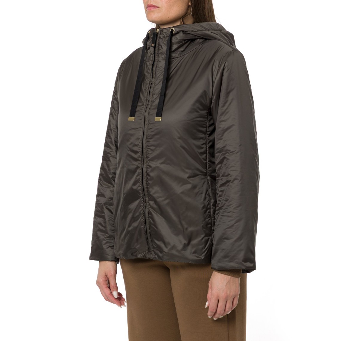 Giacca imbottita con cappuccio in tela antigoccia Greenh Max Mara The Cube