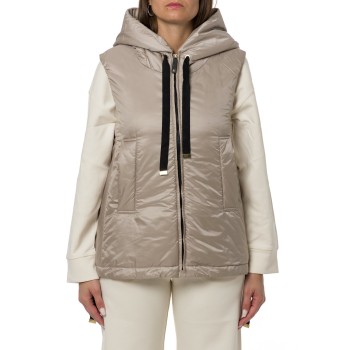 Gilet imbottito con cappuccio in tela antigoccia Greengo...