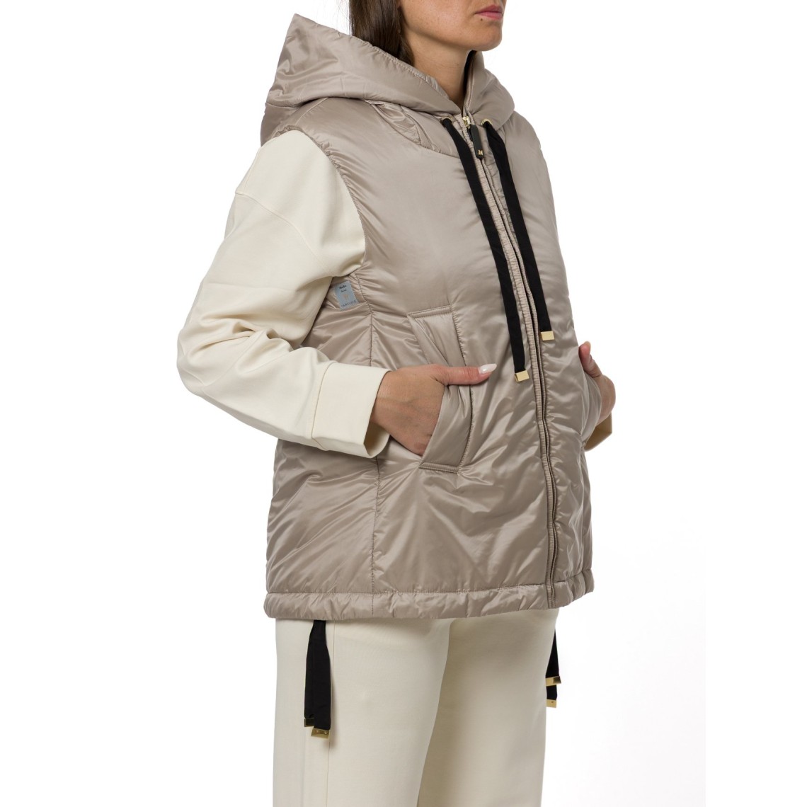 Gilet imbottito con cappuccio in tela antigoccia Greengo Max Mara The Cube