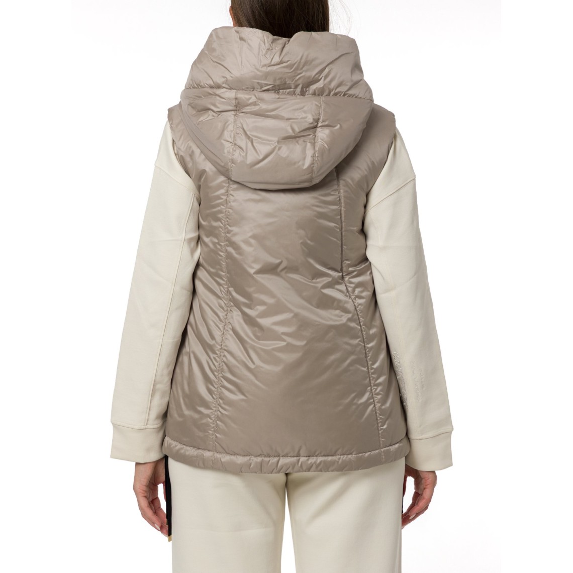 Gilet imbottito con cappuccio in tela antigoccia Greengo Max Mara The Cube