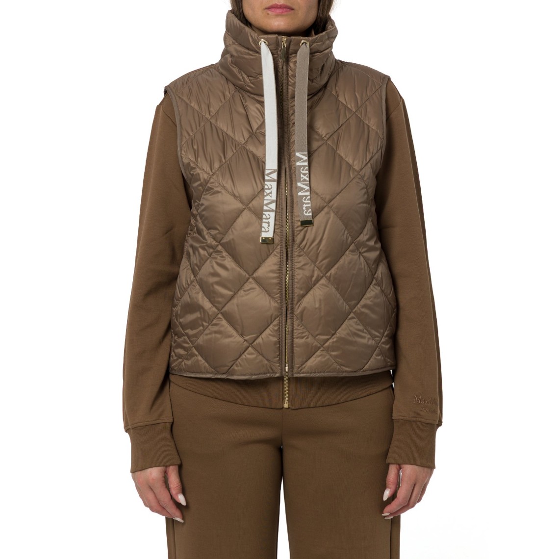 Gilet imbottito in tela antigoccia a rombi Tregic Max Mara The Cube