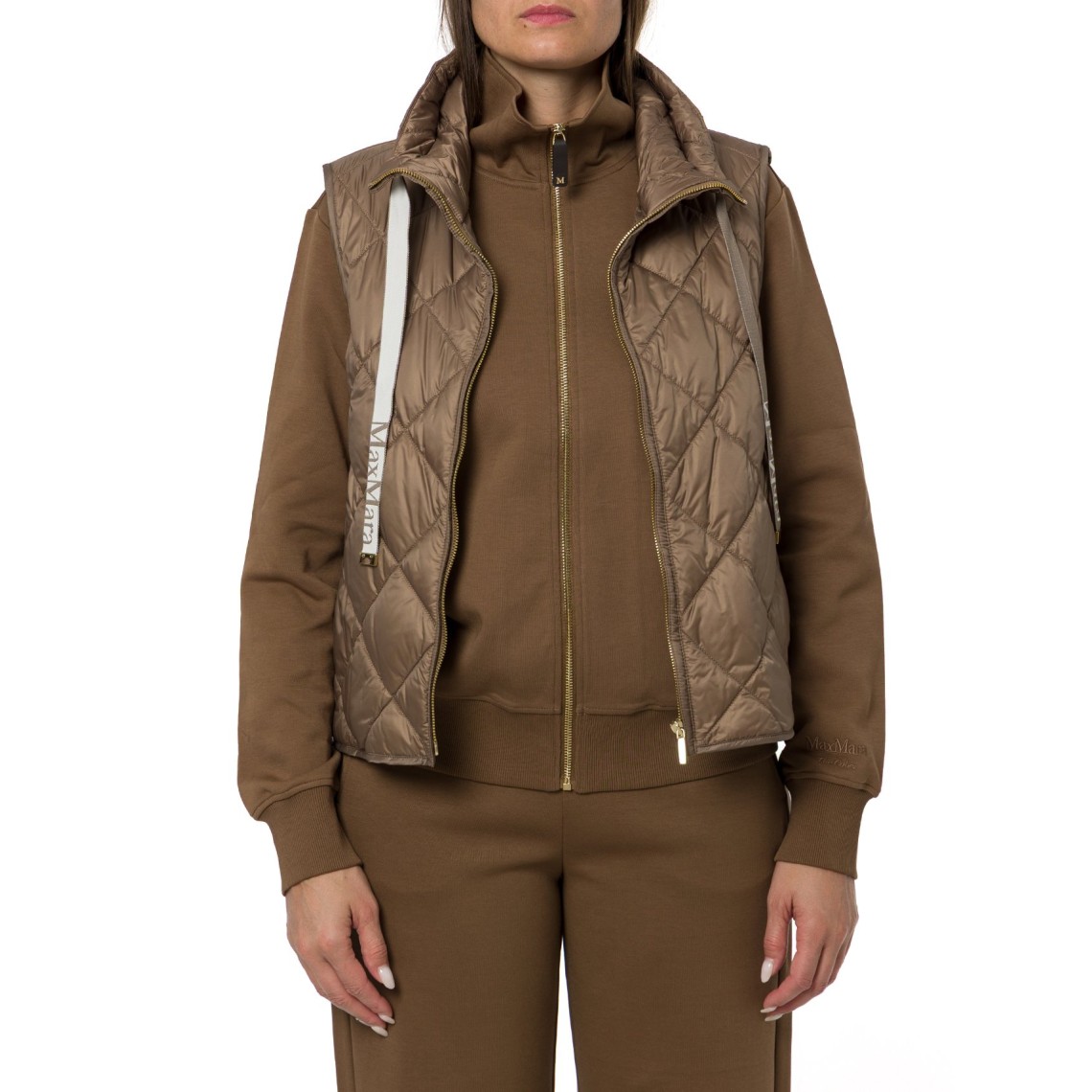 Gilet imbottito in tela antigoccia a rombi Tregic Max Mara The Cube