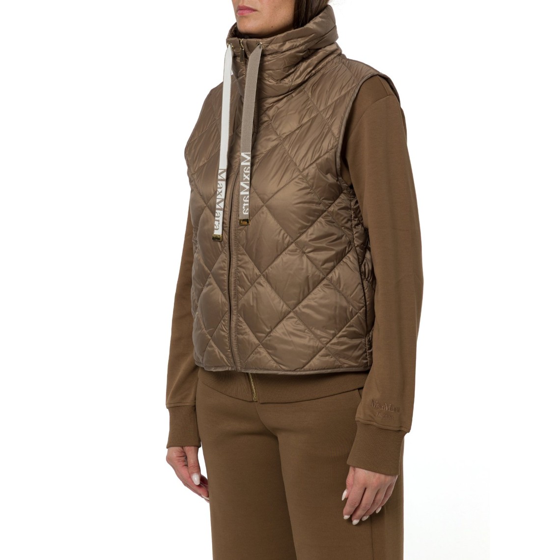 Gilet imbottito in tela antigoccia a rombi Tregic Max Mara The Cube