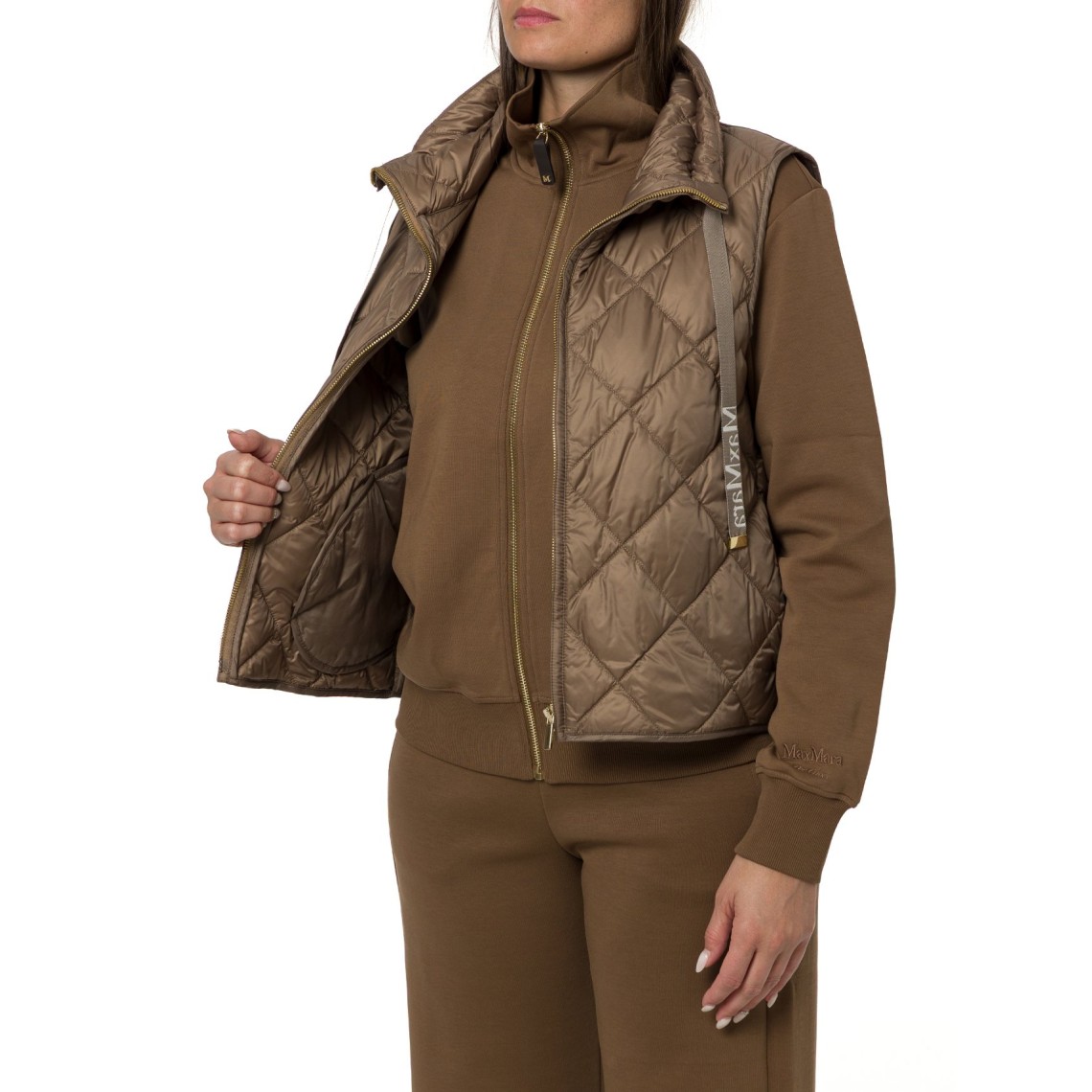 Gilet imbottito in tela antigoccia a rombi Tregic Max Mara The Cube