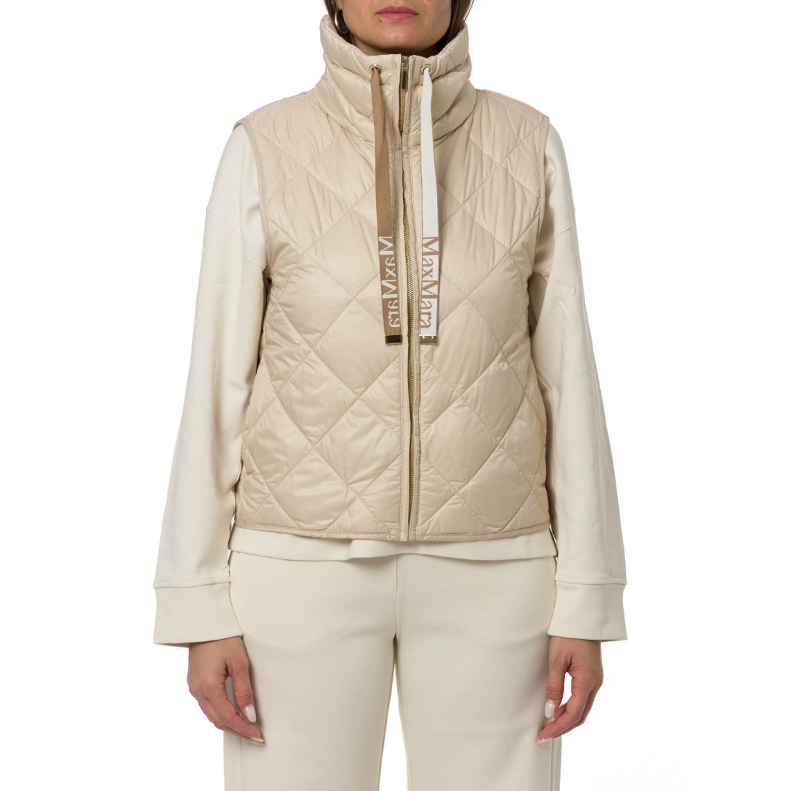 Gilet imbottito in tela antigoccia a rombi Tregic Max Mara The Cube