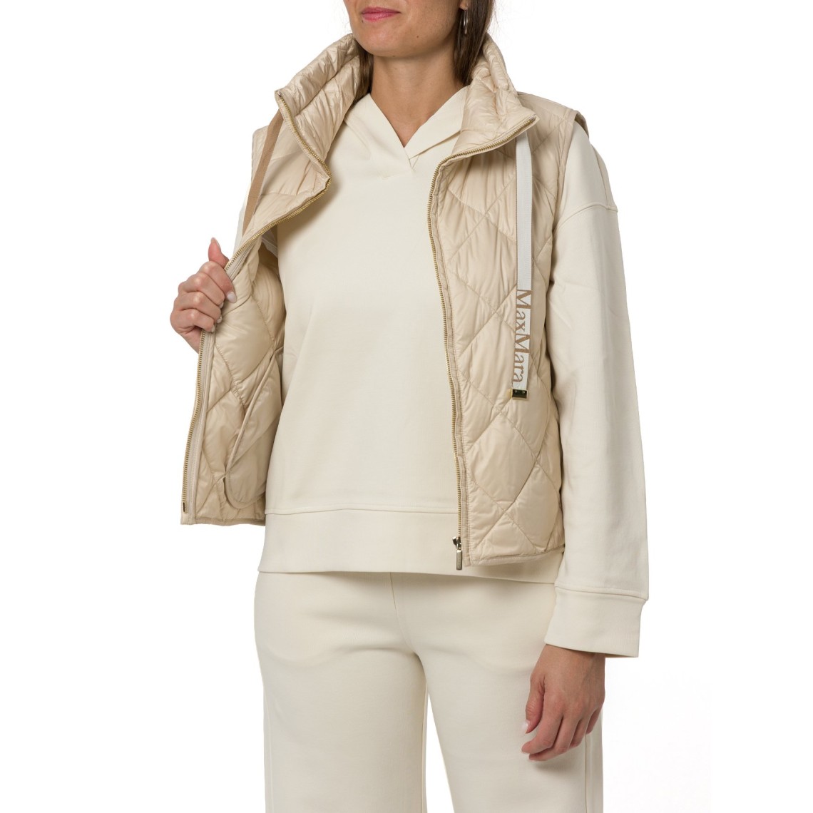 Gilet imbottito in tela antigoccia a rombi Tregic Max Mara The Cube