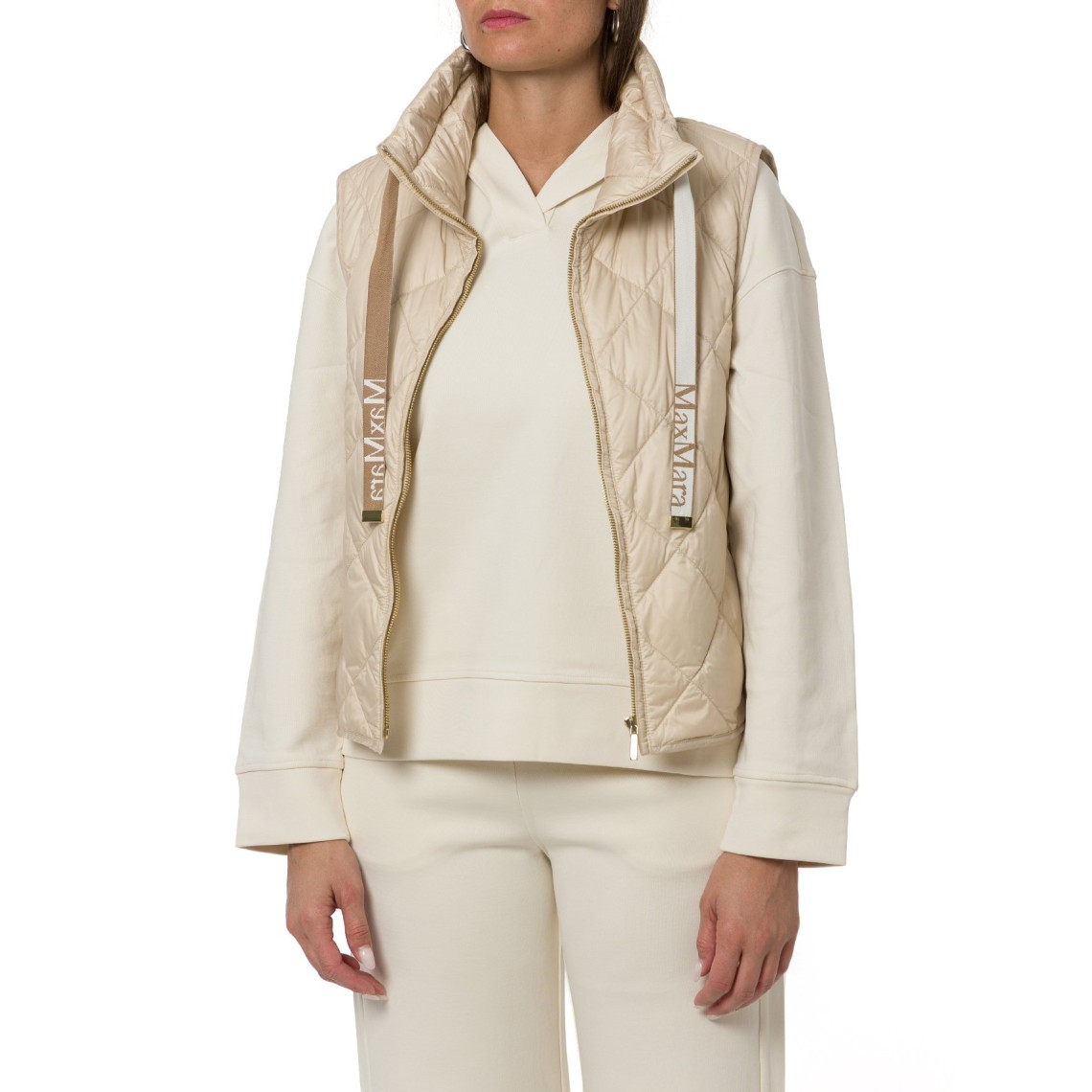 Gilet imbottito in tela antigoccia a rombi Tregic Max Mara The Cube