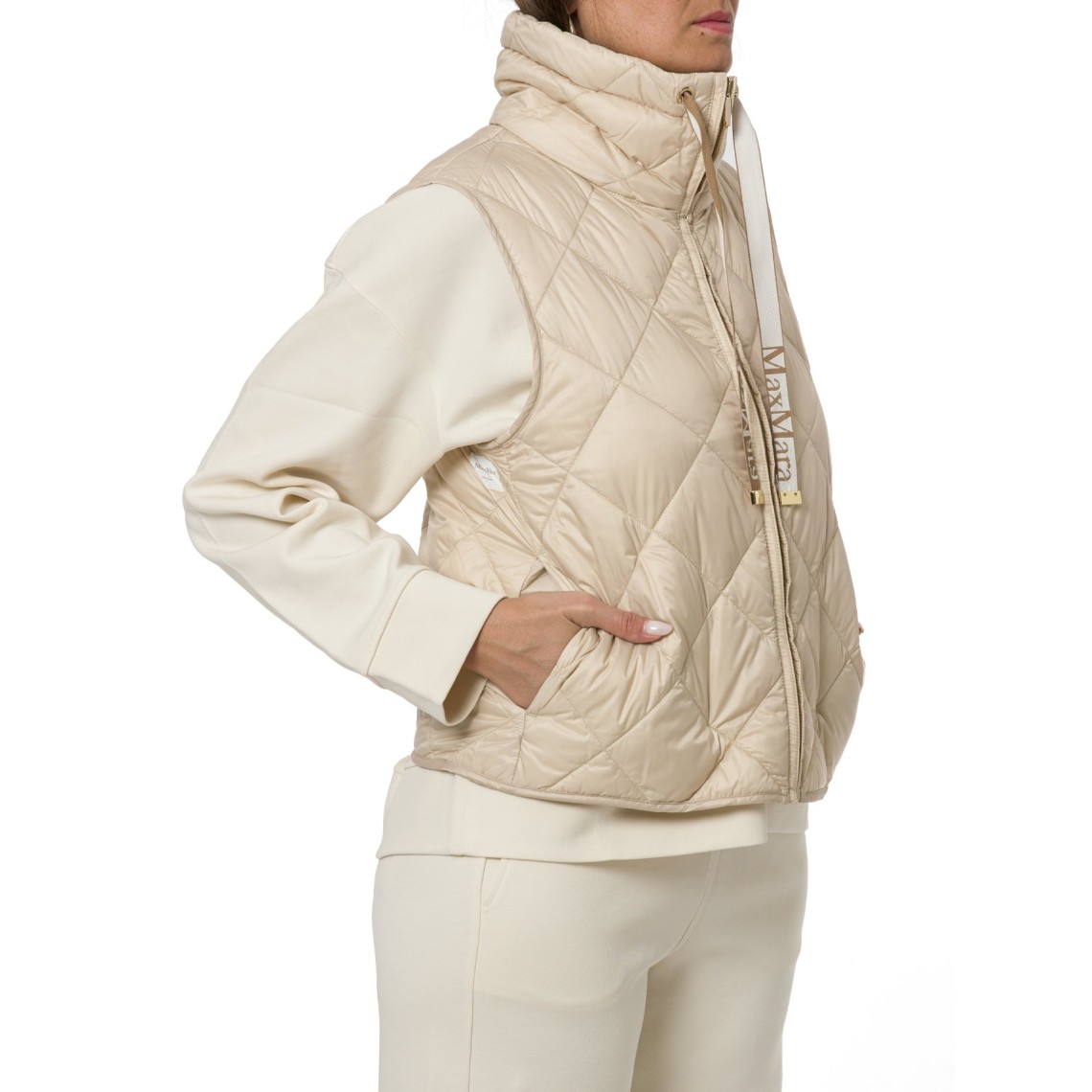 Gilet imbottito in tela antigoccia a rombi Tregic Max Mara The Cube