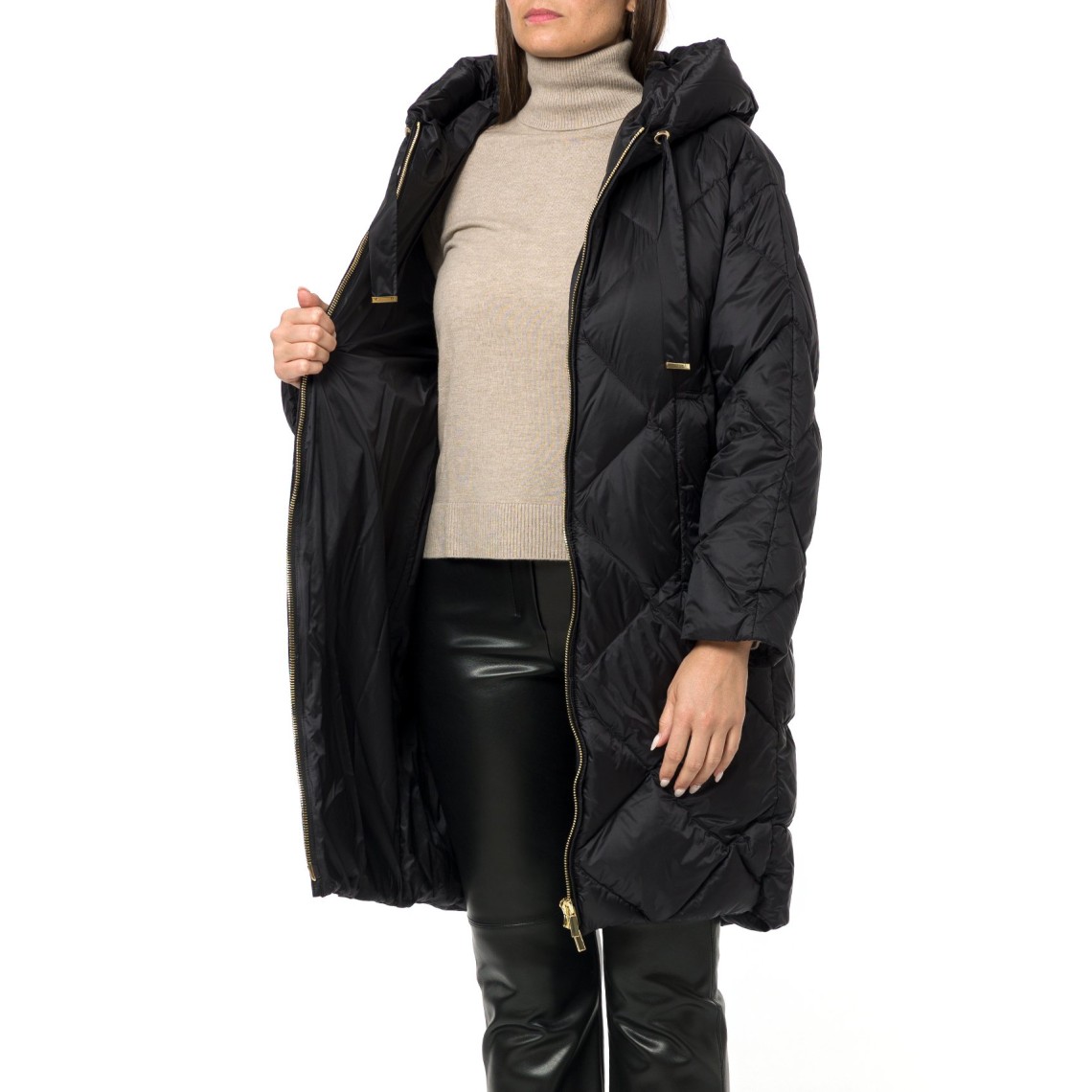 Imbottito midi con cappuccio in tela antigoccia Mtctrefe Max Mara The Cube