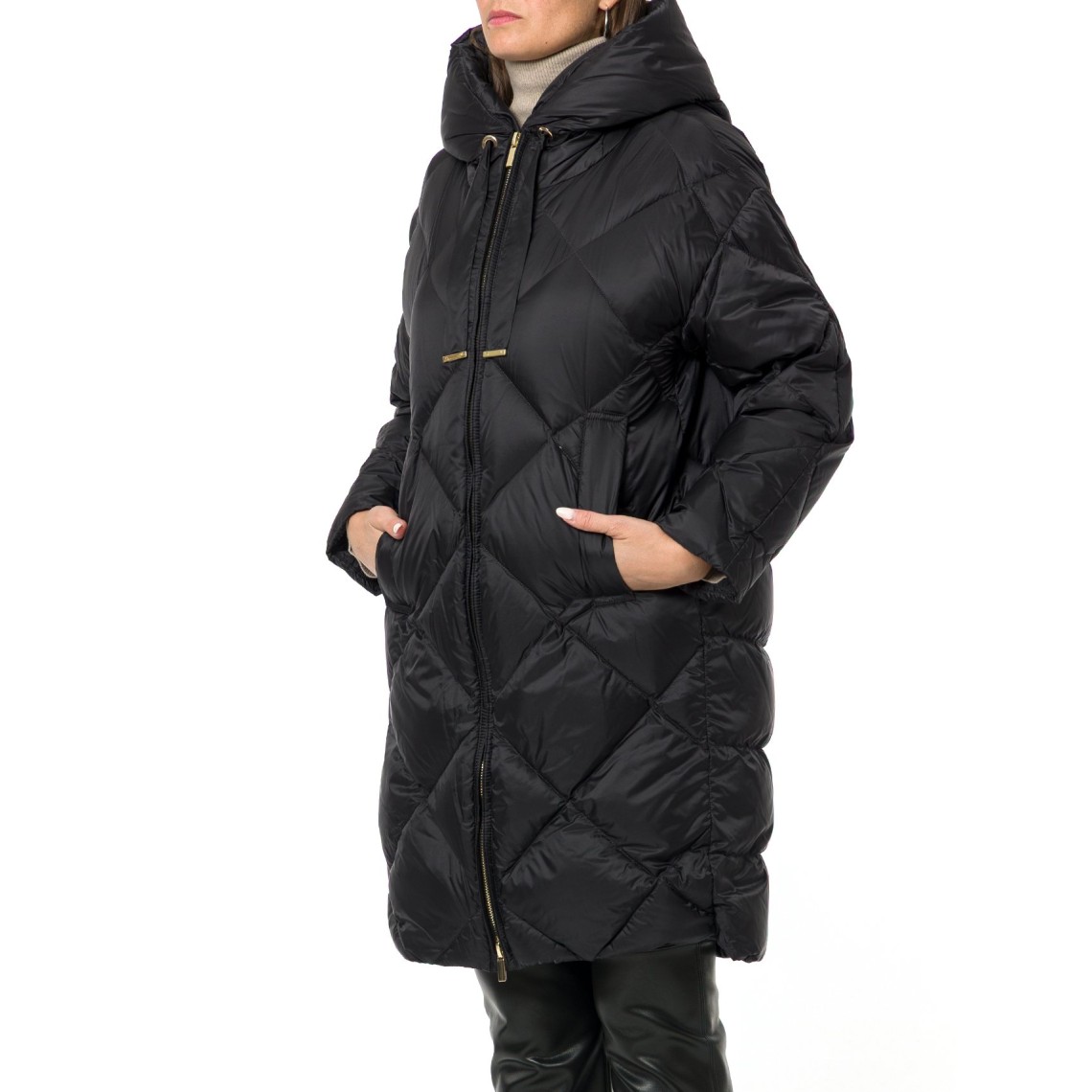 Imbottito midi con cappuccio in tela antigoccia Mtctrefe Max Mara The Cube