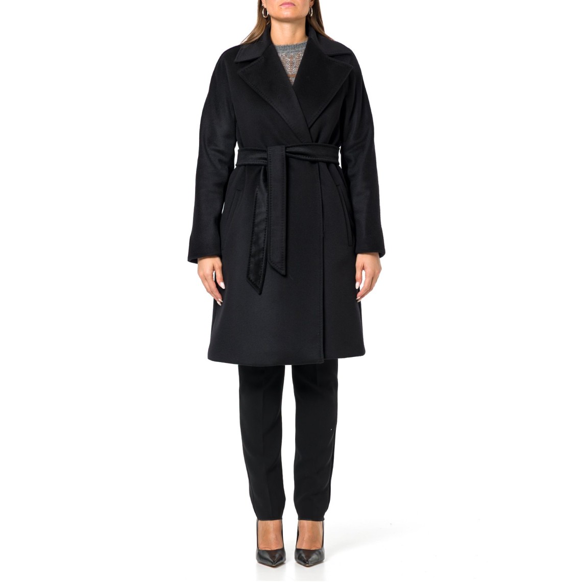 Cappotto a vestaglia in drap di lana Mstdravenna Max Mara Studio