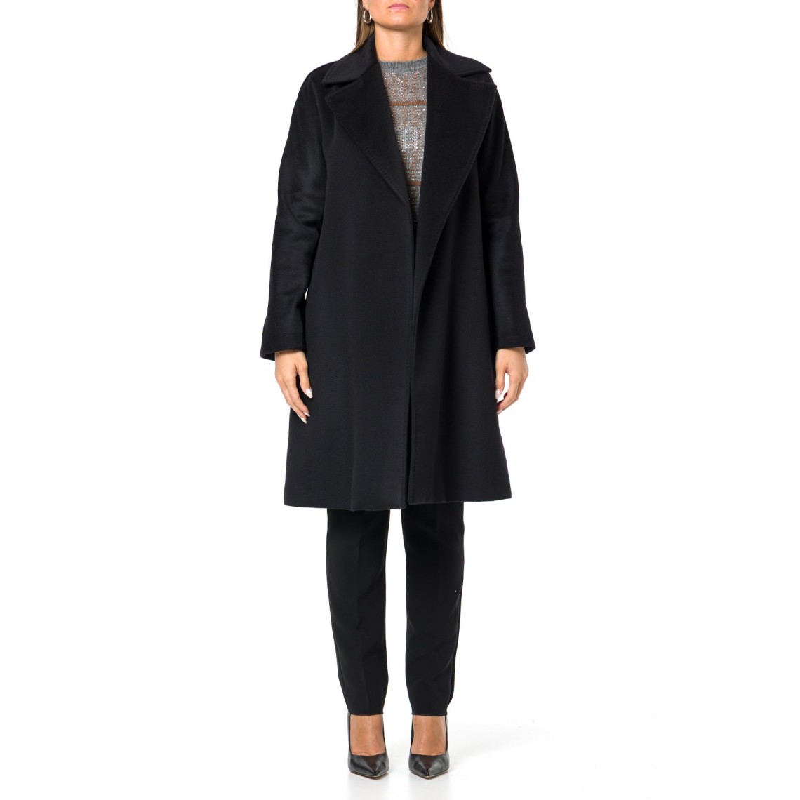 Cappotto a vestaglia in drap di lana Mstdravenna Max Mara Studio