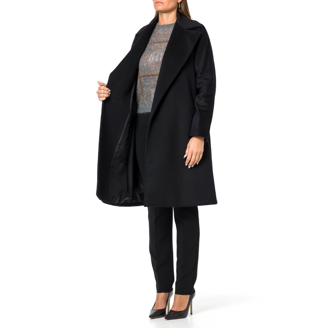 Cappotto a vestaglia in drap di lana Mstdravenna Max Mara Studio