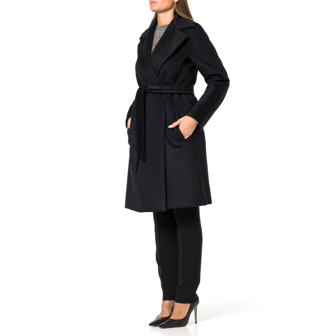 Cappotto a vestaglia in drap di lana Mstdravenna Max Mara Studio