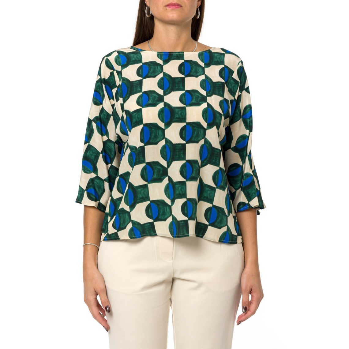 Blusa in crêpe de Chine di seta stampata Wkdadone Weekend Max Mara