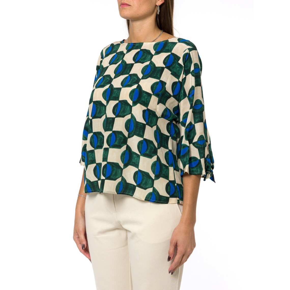Blusa in crêpe de Chine di seta stampata Wkdadone Weekend Max Mara
