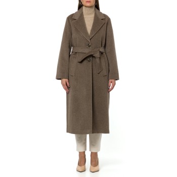 Cappotto lungo in orsetto di lana e alpaca Wkdbronte...