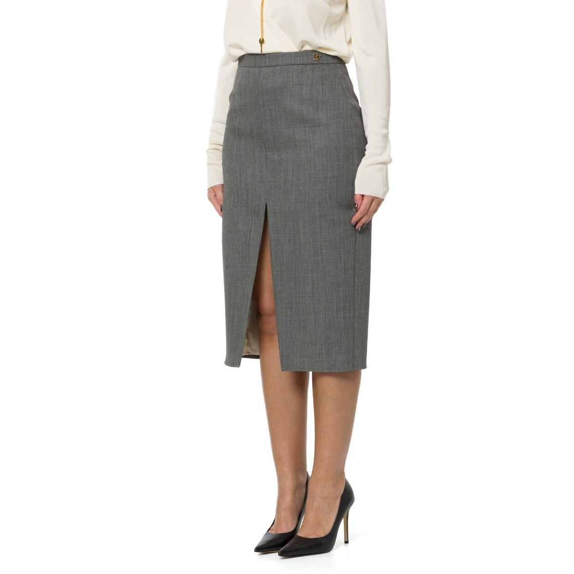 Gonna midi in lana Elisabetta Franchi